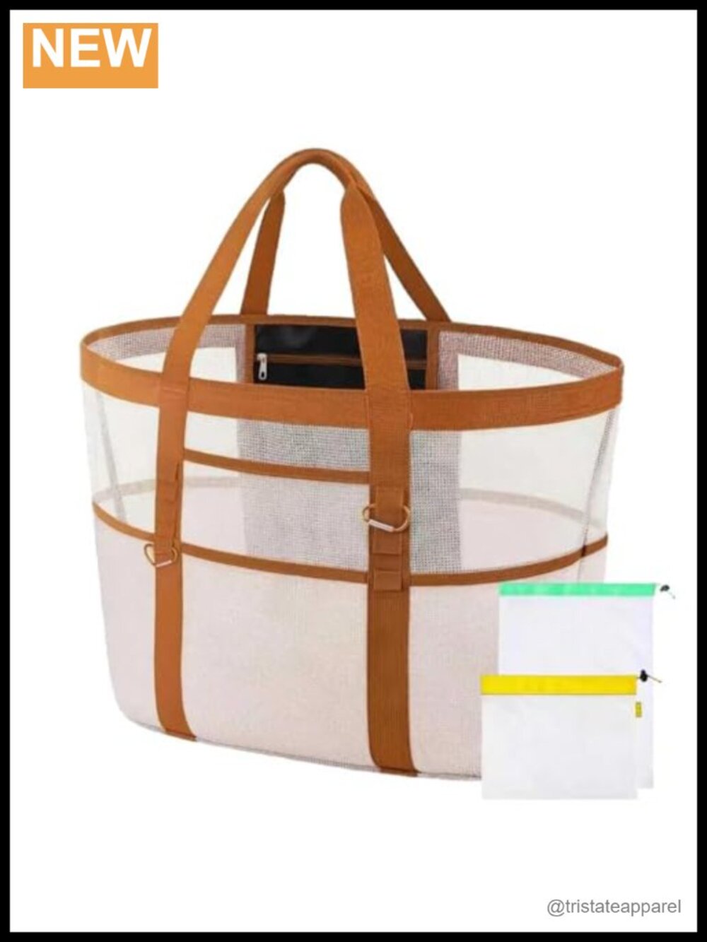XXL Mesh Beach Bag with Carabiners & Produce Bags